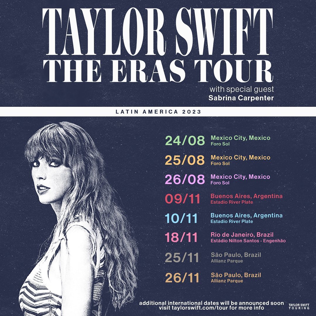 Taylor Swift Adds Eras Tour Dates in Mexico, Brazil, and Argentina