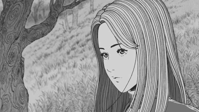 A screenshot of the anime adaptation of Junji Ito's Uzumaki.