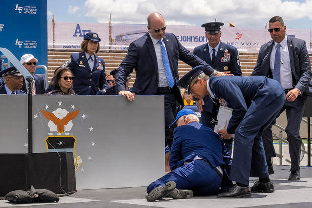 White House Says Biden Is ‘Fine’ After He Tripped and Fell on Stage at Air Force Graduation