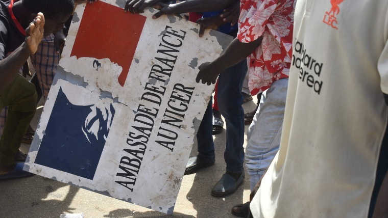 Protesters attack French embassy in Niger as West African governments threaten coup leaders