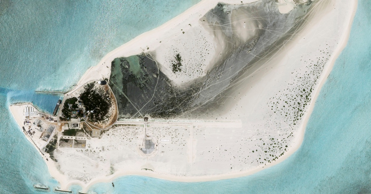 China appears to be building an airstrip on a disputed island in the South China Sea