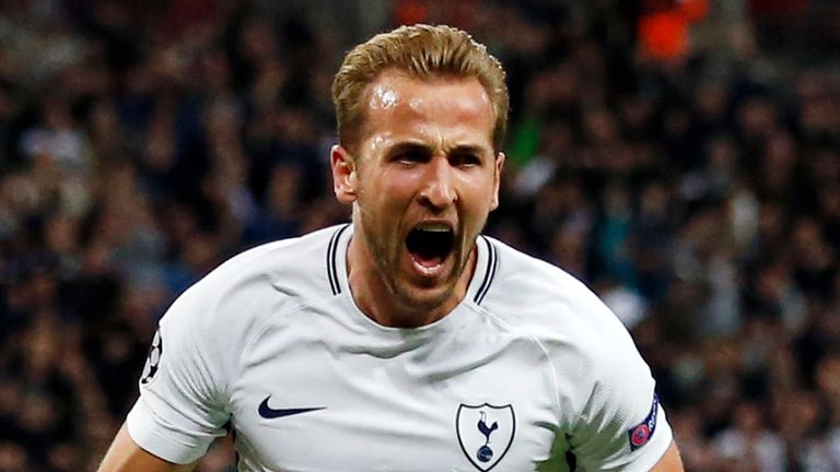 September 13, 2017 - London, United Kingdom - Tottenham''s Harry Kane celebrates scoring his sides second goal during the champions league match at Wembley Stadium, London. Picture date 13th September 2017. Picture credit should read: David Klein/Sportimage (Cal Sport Media via AP Images)