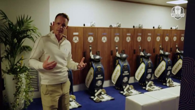 Team Europe Ryder Cup captain, Luke Donald gives us a behind the scenes look at their team space at the Marco Simone Golf course