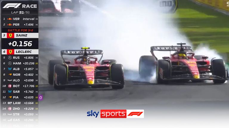 Carlos Sainz and Charles Leclerc had an epic battle at the Italian GP for P3