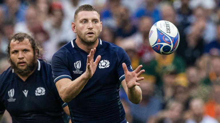 Russell in action during the Rugby World Cup match between South Africa