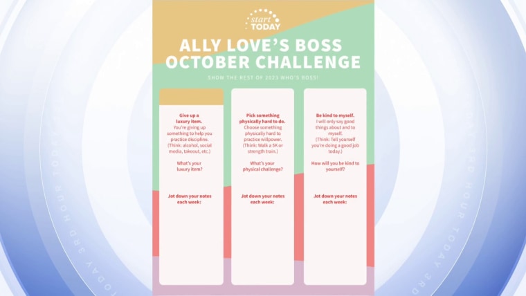 Ally Love shares her ‘Boss October’ challenge for the month