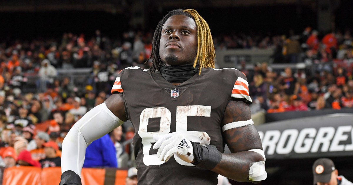 Cleveland Browns tight end David Njoku reveals severity of facial burns after fire pit accident