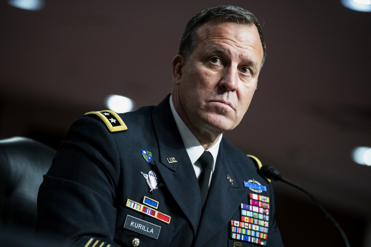 Lt. Gen. Michael Kurilla during his nomination hearing for CENTCOM commander in Washington.