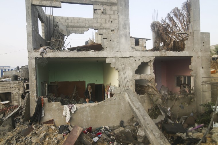 A destroyed building in Gaza.