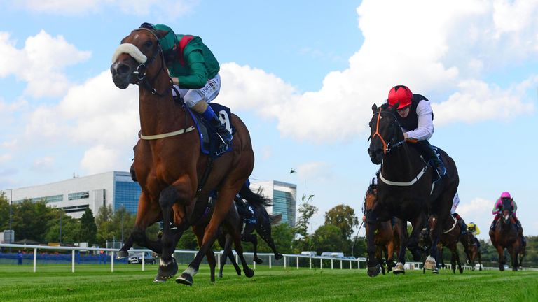 Tahiyra and Chris Hayes win the Coolmore America 'Justify' Matron Stakes