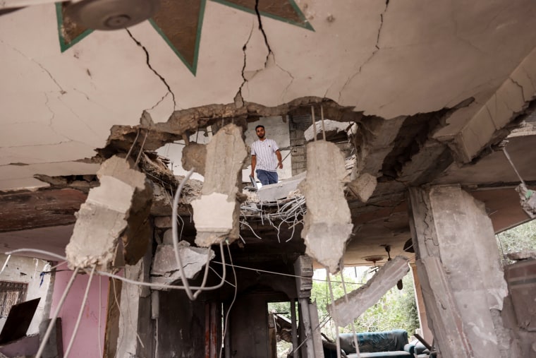 A damaged building in Rafah, Gaza.