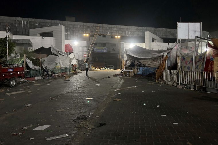 The exterior of Al-Shifa hospital in Gaza City on Nov. 10, 2023. 