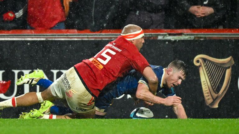 Simon Zebo produced a superb tackle on Luke McGrath to deny Leinster in the first half 