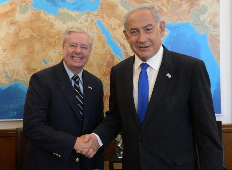 Lindsey Graham with Benjamin Netenyahu in Jerusalem