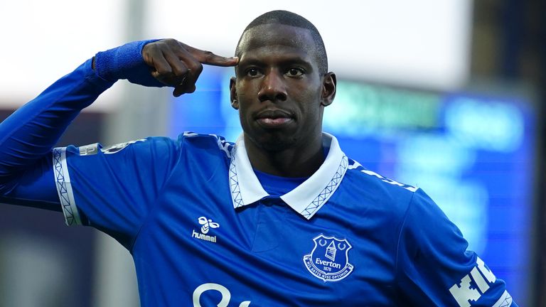 Abdoulaye Doucoure celebrates after scoring against Chelsea