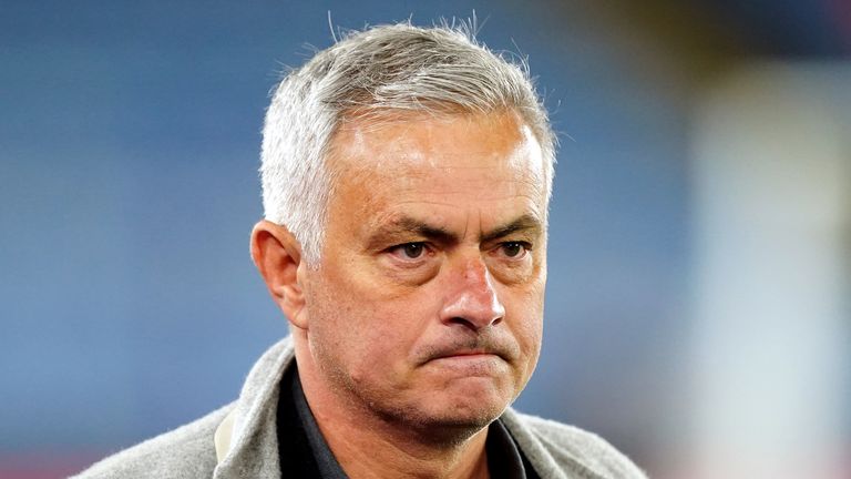 File photo dated 28-04-2022 of Roma manager Jose Mourinho who has been sacked, the Serie A club have announced. Issue date: Tuesday January 16, 2024.