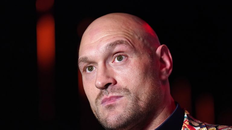 File photo dated 16-11-2023 of Tyson Fury. Tyson Fury's world heavyweight title fight against Oleksandr Usyk, due to take place on February 17, has been postponed after the Briton suffered a "freak cut" during a sparring session, promoter Queensberry has announced. Issue date: Friday February 2, 2024.