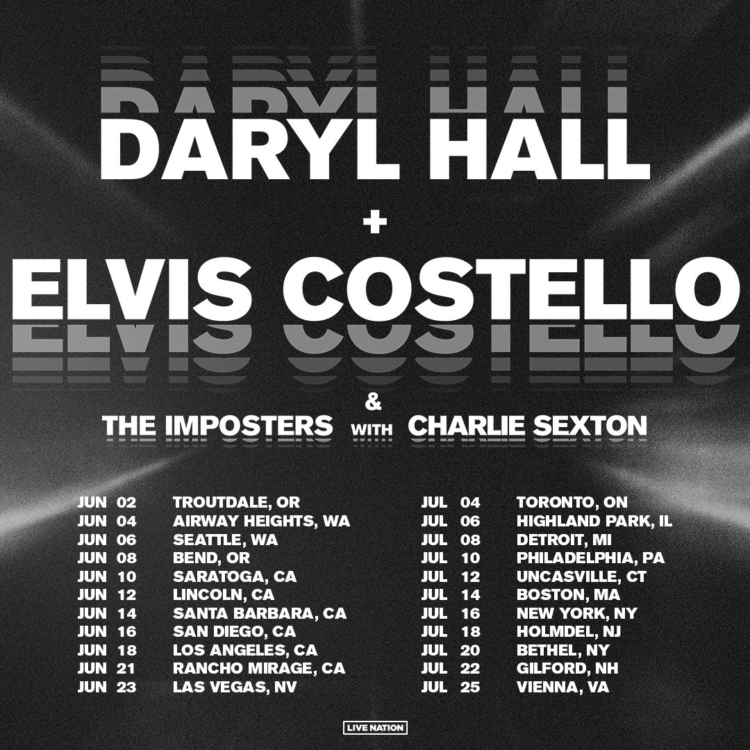 Daryl Hall and Elvis Costello Announce Spring and Summer 2024 Tour