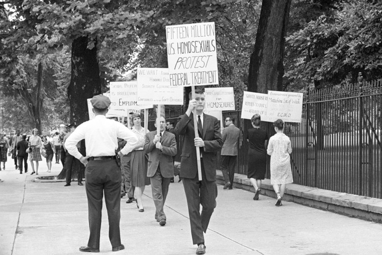 Demonstrators Protesting Treatment of Gay People in the Military