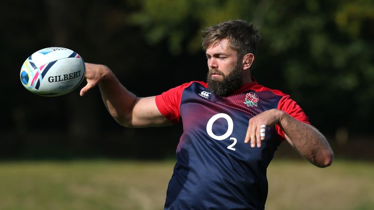 England lock Geoff Parling in training this week