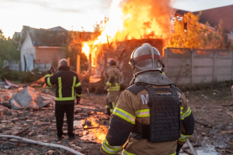 Aftermath of the explosion of a Russian missile in Kharkiv