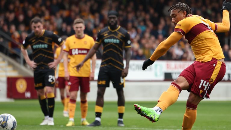 Theo Bair scores for Motherwell penalty