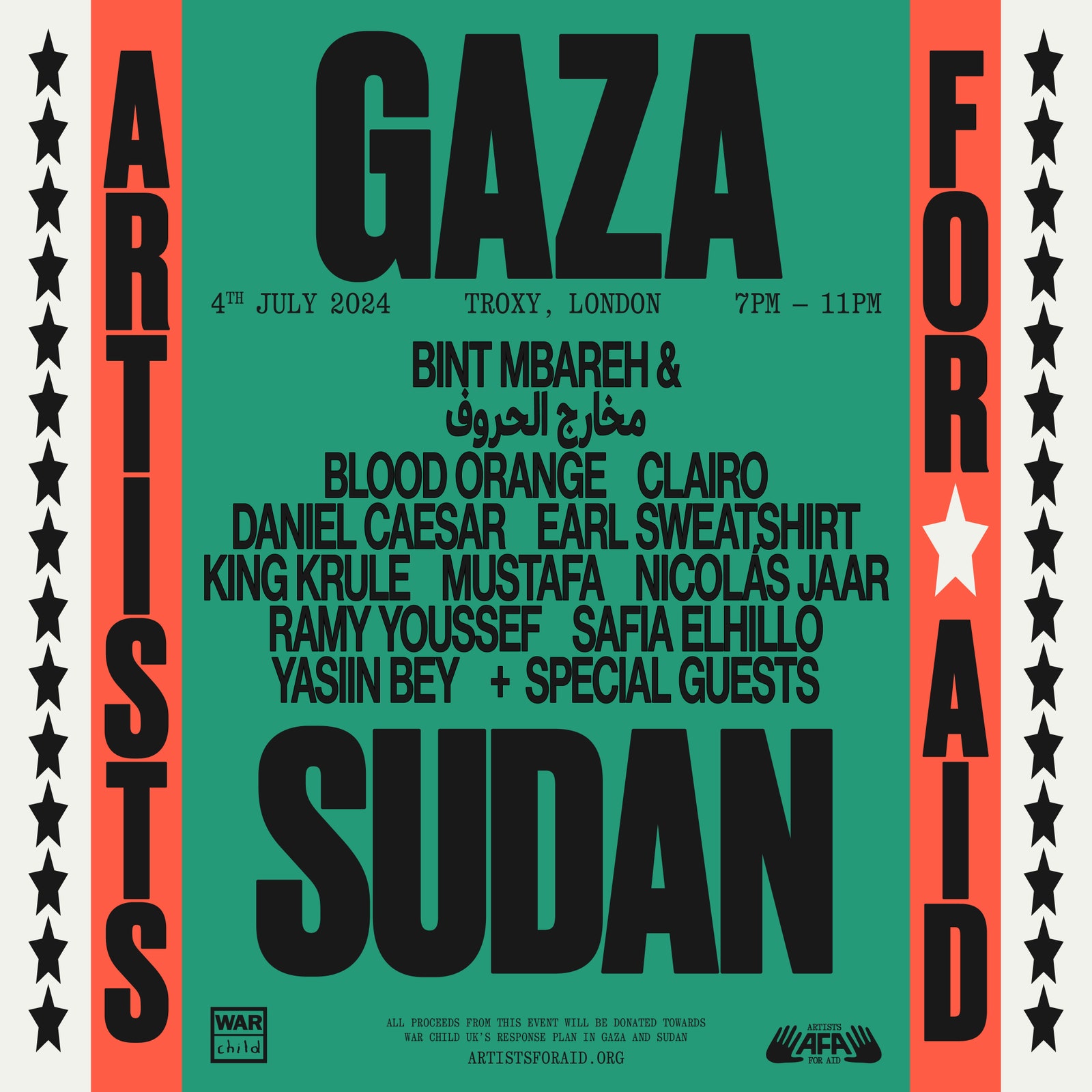 Mustafa to Host Palestine and Sudan Benefit Show in London With Earl Sweatshirt, Clairo, and More