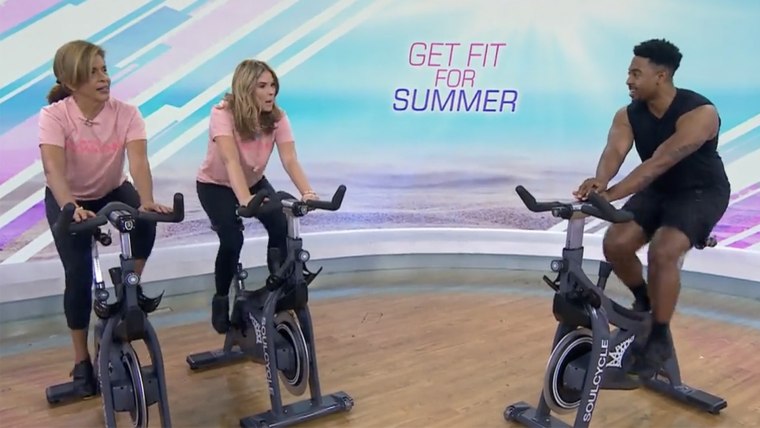 Hoda and Jenna learn new moves on SoulCycle bikes