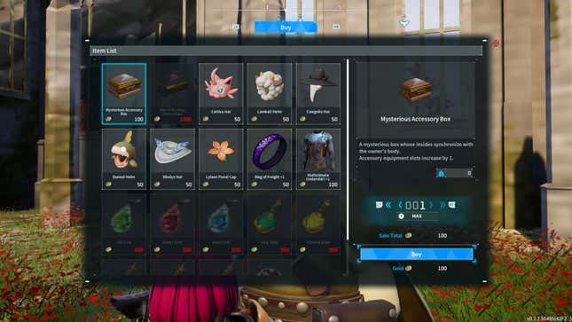 The player character looks at a merchant's inventory.