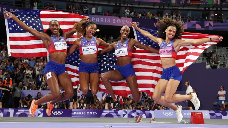 Olympics track and field Day 9 results: USA sweeps 4x100m relays, narrowly wins women’s 100m hurdles