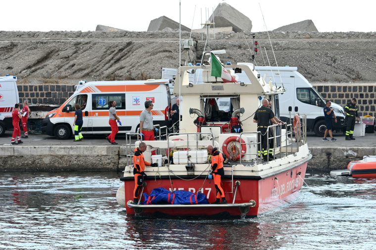 Divers searching for six missing people following the sinking of a superyacht off Sicily in a storm have found fifth bodies. 