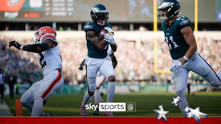 Philadelphia took the lead against Cleveland in the final quarter thanks to DeVonta Smith's 45-yard touchdown.